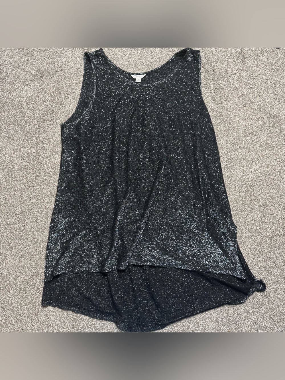 Black sparkly high low tank top